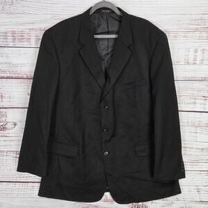 Vtg F.R. Tripler & Co. Mens Black Blazer L(48) Woolmark Suit Jacket Event Career